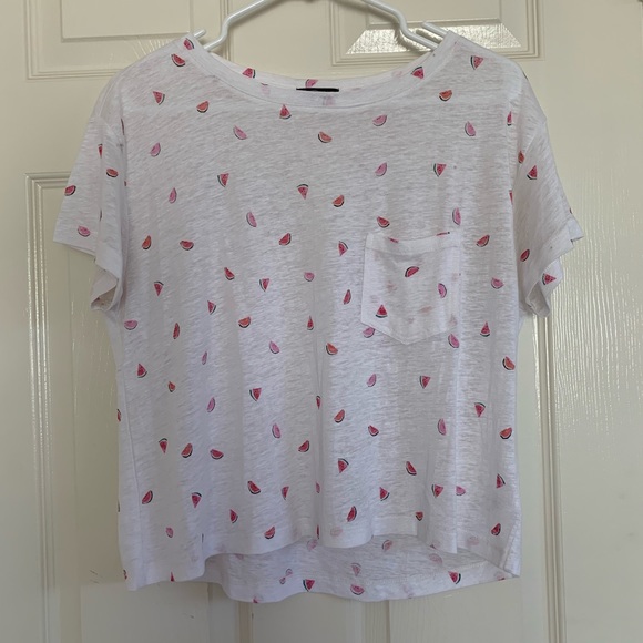 Rails cropped watermelon print linen T-shirt sz xs - Picture 1 of 8